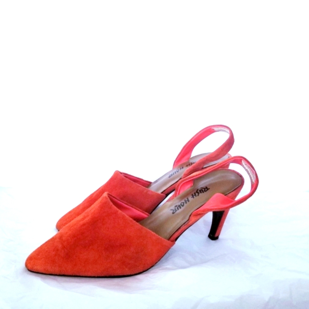 Trendy Orange Slingback Heels